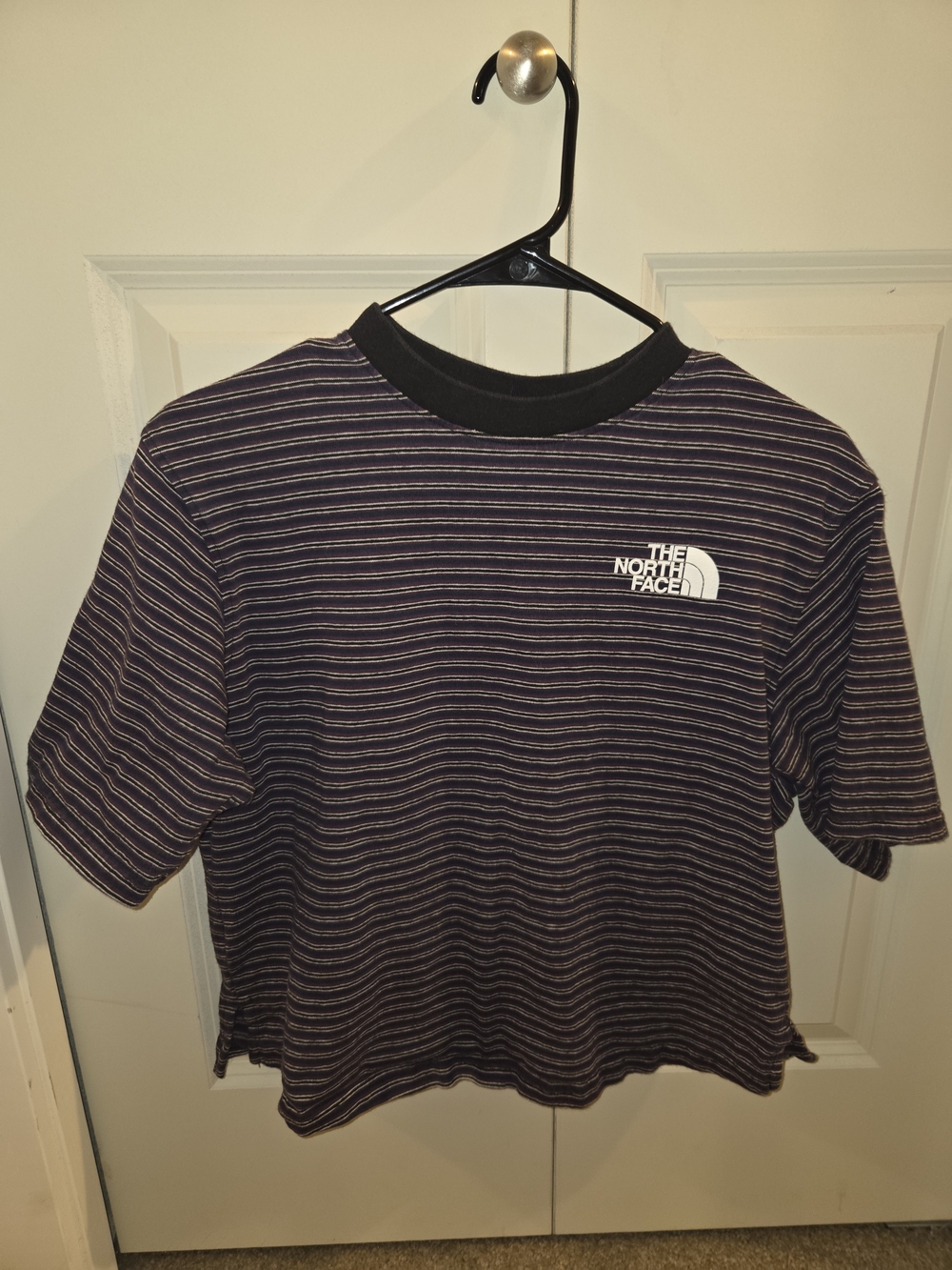 The North Face Purple Striped Short Sleeve Tee